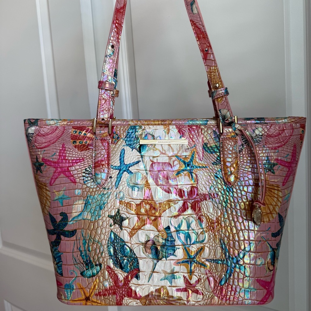 Brahmin Medium Asher Tote Starlight Ombre Seashell Melbourne Leather - Picture 2 of 8